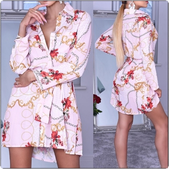 Chain and Flowers shirt dress - Picture 1 of 5